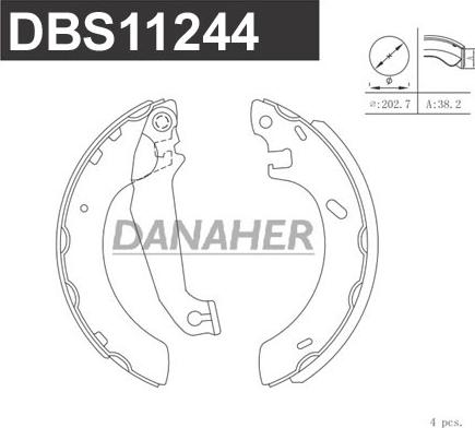 Danaher DBS11244 - Bremžu loku komplekts autodraugiem.lv