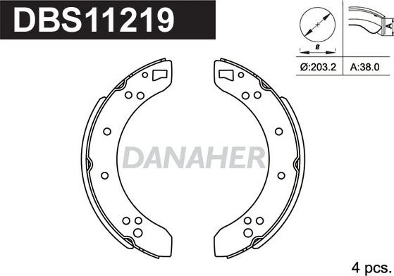 Danaher DBS11219 - Bremžu loku komplekts autodraugiem.lv