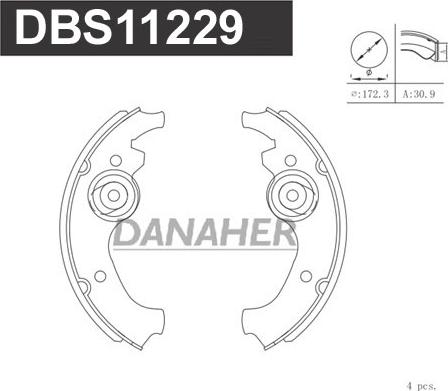 Danaher DBS11229 - Bremžu loku komplekts autodraugiem.lv