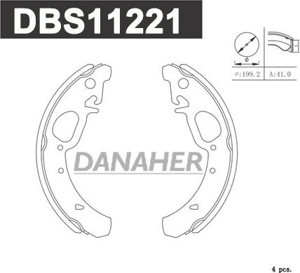 Danaher DBS11221 - Bremžu loku komplekts autodraugiem.lv