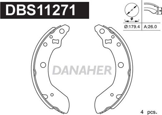 Danaher DBS11271 - Bremžu loku komplekts autodraugiem.lv