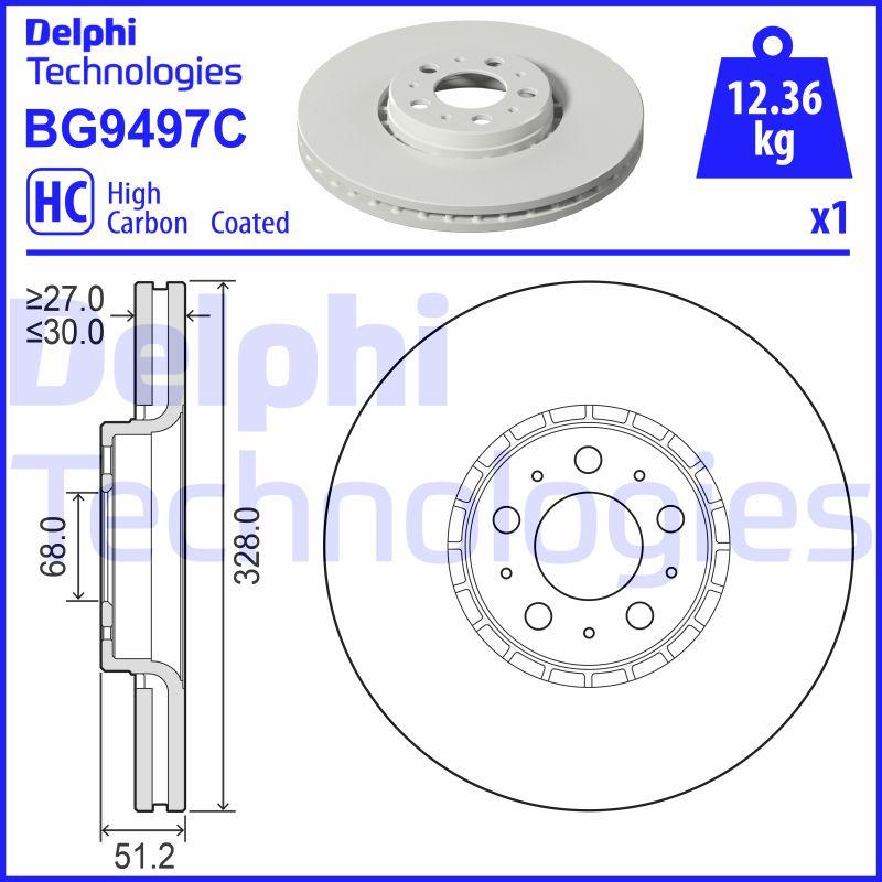 Delphi BG9497C - Bremžu diski autodraugiem.lv