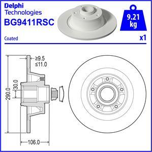 Delphi BG9411RSC - Bremžu diski autodraugiem.lv