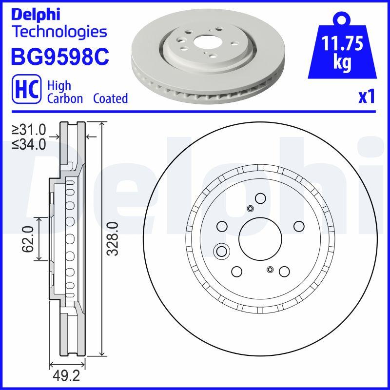 Delphi BG9598C - Bremžu diski autodraugiem.lv