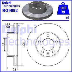 Delphi BG9692 - Bremžu diski autodraugiem.lv