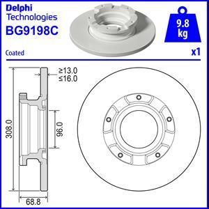 Delphi BG9198C - Bremžu diski autodraugiem.lv