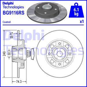 Delphi BG9116RS - Bremžu diski autodraugiem.lv