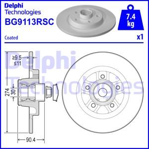 Delphi BG9113RSC - Bremžu diski autodraugiem.lv
