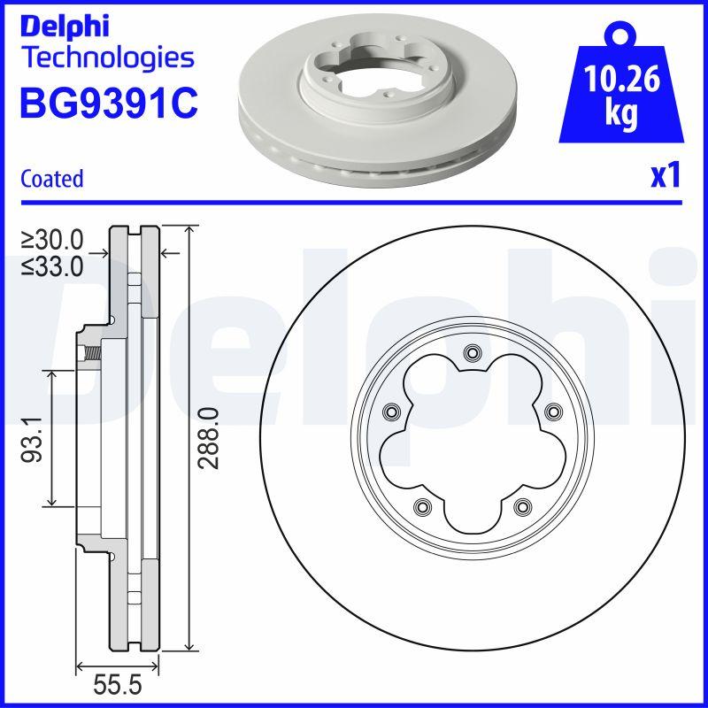 Delphi BG9391C - Bremžu diski autodraugiem.lv