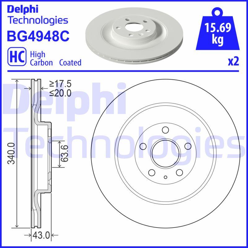 Delphi BG4948C - Bremžu diski autodraugiem.lv