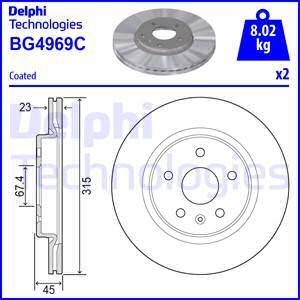 Delphi BG4969C - Bremžu diski autodraugiem.lv