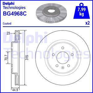 Delphi BG4968C - Bremžu diski autodraugiem.lv