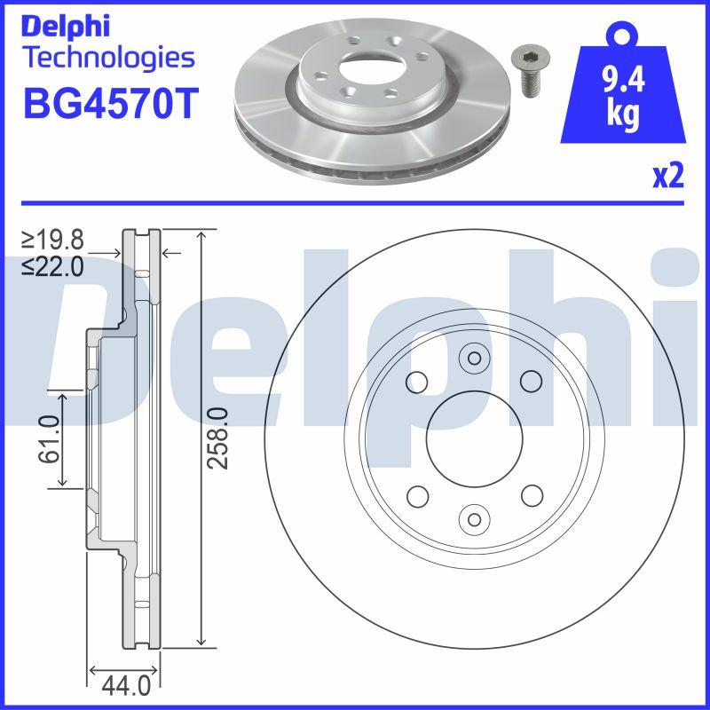 Delphi BG4570T - Bremžu diski autodraugiem.lv