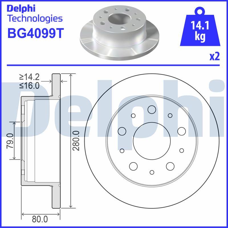 Delphi BG4099T - Bremžu diski autodraugiem.lv