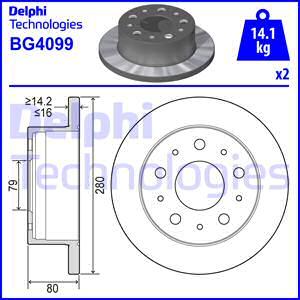 Delphi BG4099 - Bremžu diski autodraugiem.lv