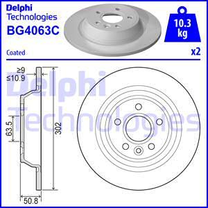 Delphi BG4063C-18B1 - Bremžu diski autodraugiem.lv