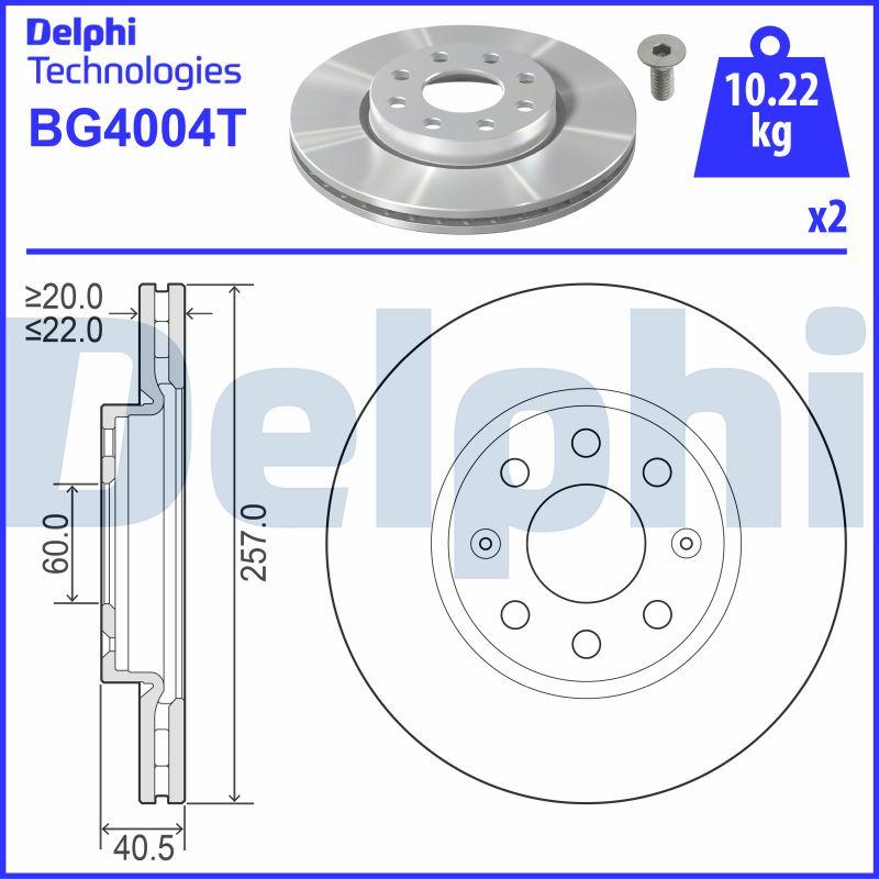 Delphi BG4004T - Bremžu diski autodraugiem.lv