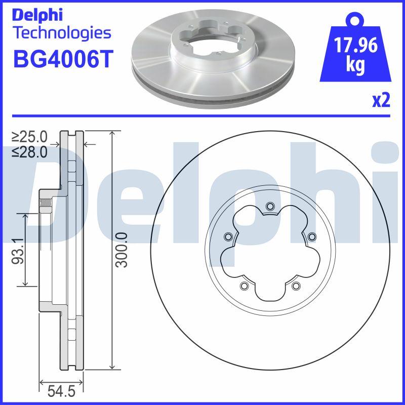 Delphi BG4006T - Bremžu diski autodraugiem.lv