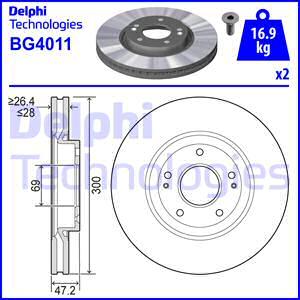 Delphi BG4011 - Bremžu diski autodraugiem.lv