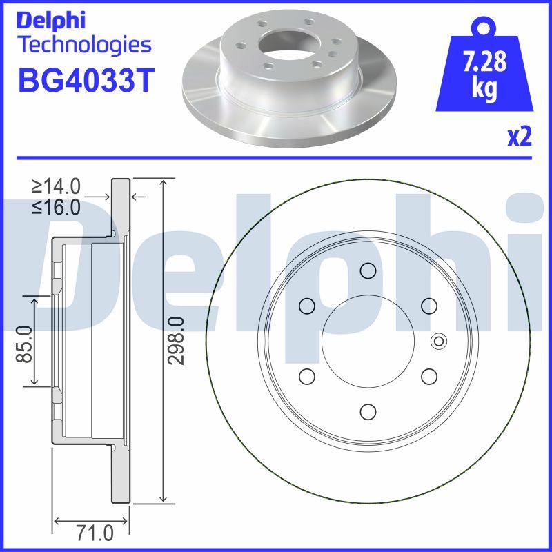 Delphi BG4033T - Bremžu diski autodraugiem.lv