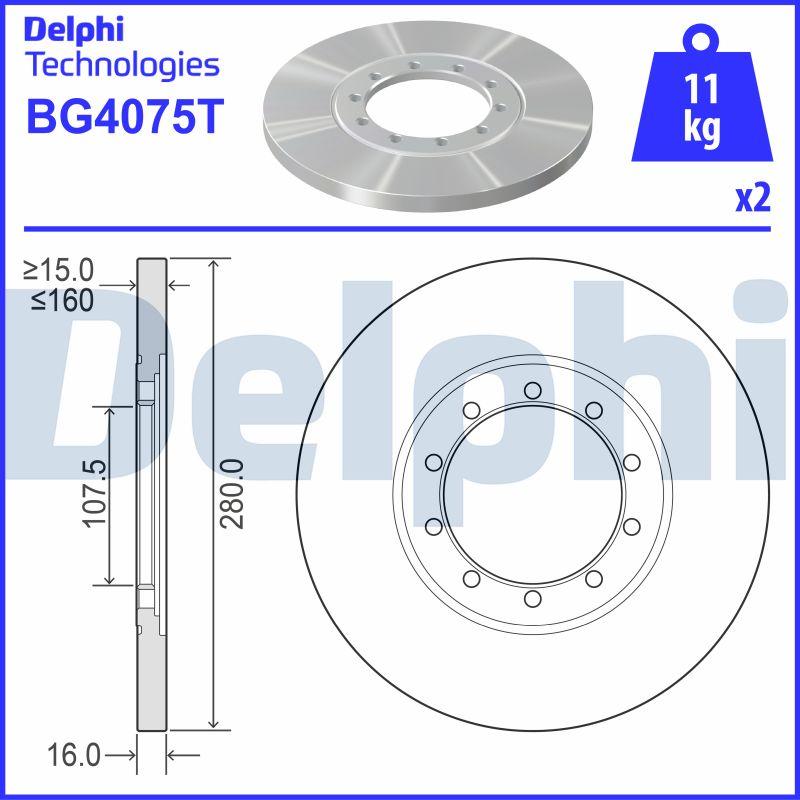 Delphi BG4075T - Bremžu diski autodraugiem.lv