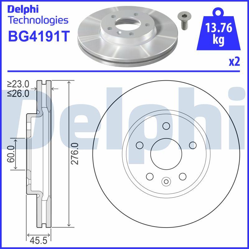 Delphi BG4191T - Bremžu diski autodraugiem.lv