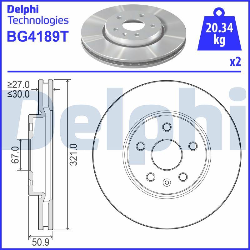 Delphi BG4189T - Bremžu diski autodraugiem.lv