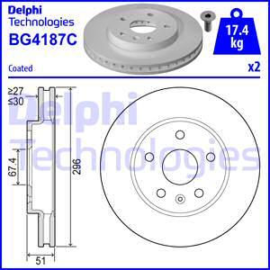 Delphi BG4187-C - Bremžu diski autodraugiem.lv