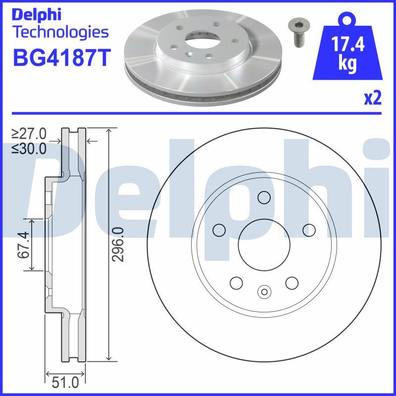 Delphi BG4187T - Bremžu diski autodraugiem.lv