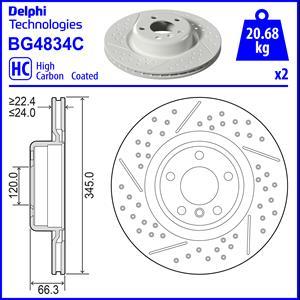 Delphi BG4834C - Bremžu diski autodraugiem.lv