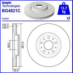 Delphi BG4821C - Bremžu diski autodraugiem.lv