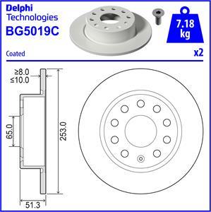 Delphi BG5019C-18B1 - Bremžu diski autodraugiem.lv