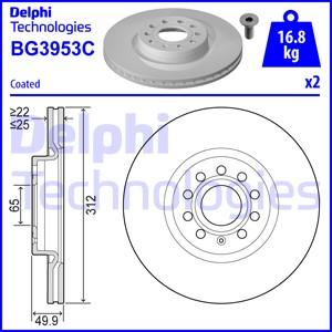 Delphi BG3953C-19B1 - Bremžu diski autodraugiem.lv