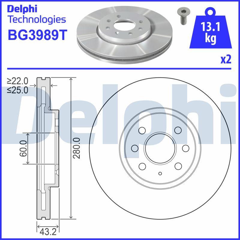 Delphi BG3989T - Bremžu diski autodraugiem.lv