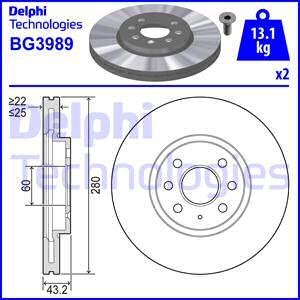Delphi BG3989 - Bremžu diski autodraugiem.lv
