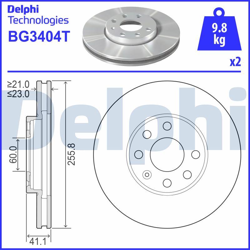 Delphi BG3404T - Bremžu diski autodraugiem.lv