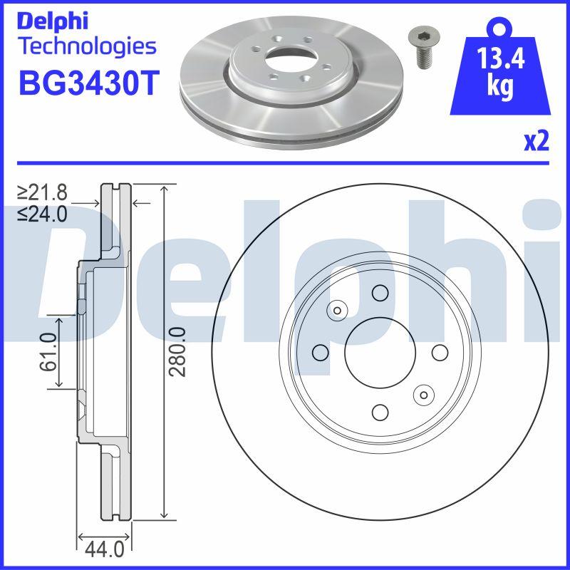 Delphi BG3430T - Bremžu diski autodraugiem.lv