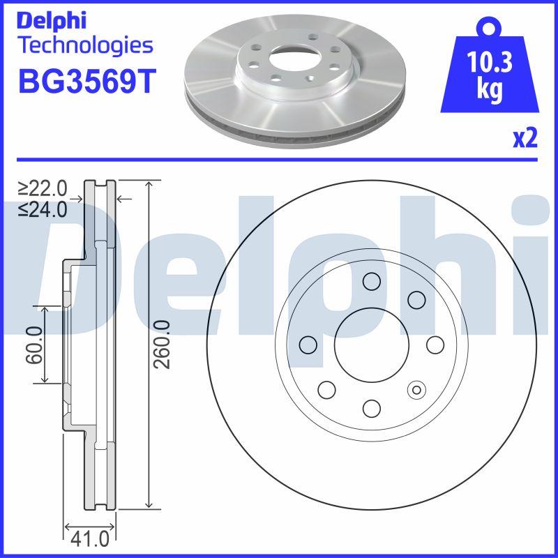 Delphi BG3569T - Bremžu diski autodraugiem.lv