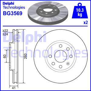 Delphi BG3569 - Bremžu diski autodraugiem.lv