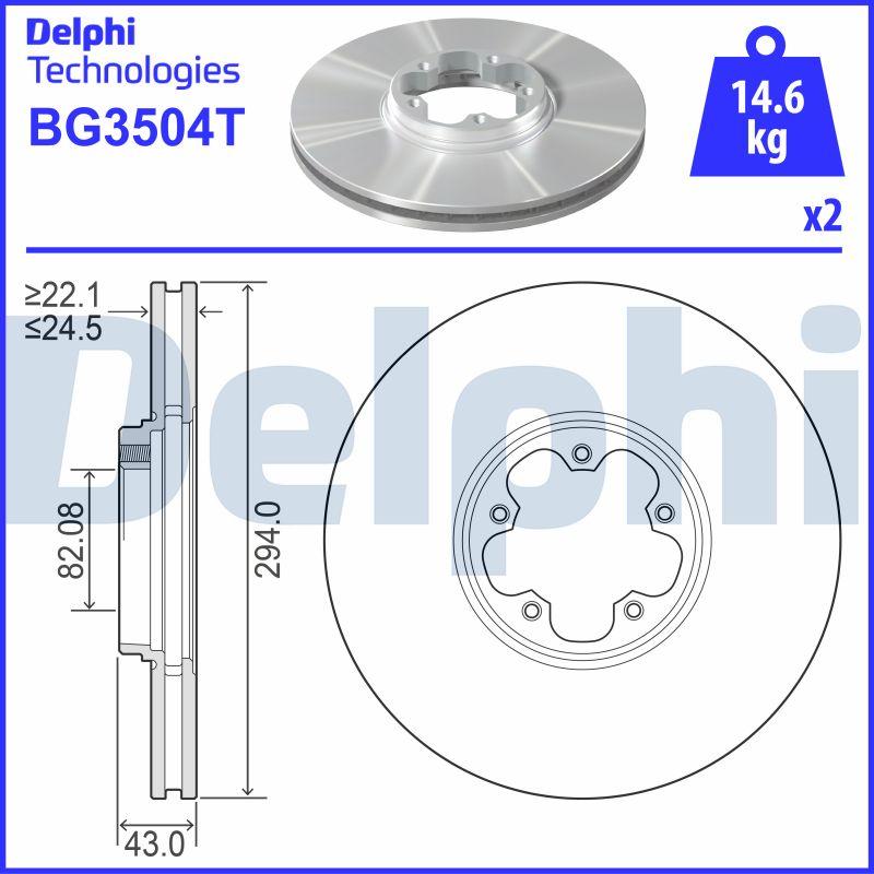 Delphi BG3504T - Bremžu diski autodraugiem.lv