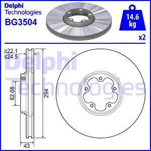 Delphi BG3504 - Bremžu diski autodraugiem.lv