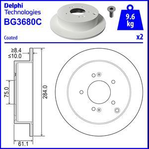 Delphi BG3680C - Bremžu diski autodraugiem.lv