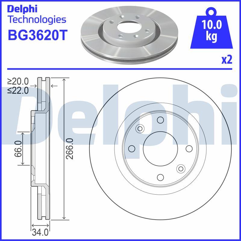 Delphi BG3620T - Bremžu diski autodraugiem.lv