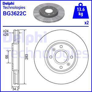 Delphi BG3622 - Bremžu diski autodraugiem.lv