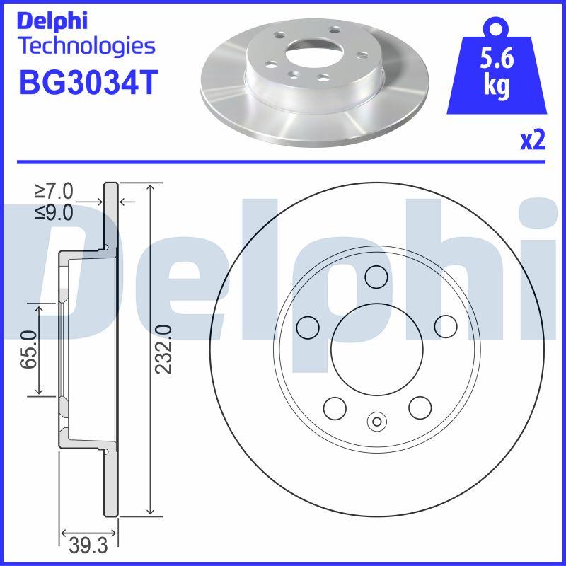 Delphi BG3034T - Bremžu diski autodraugiem.lv