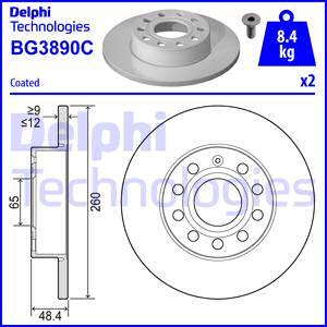 Delphi BG3890C-18B1 - Bremžu diski autodraugiem.lv