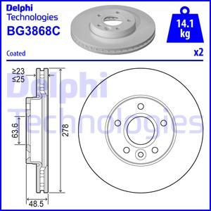 Delphi BG3868C-18B1 - Bremžu diski autodraugiem.lv