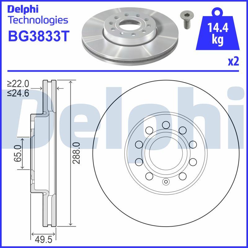 Delphi BG3833T - Bremžu diski autodraugiem.lv