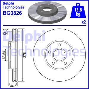 Delphi BG3826 - Bremžu diski autodraugiem.lv