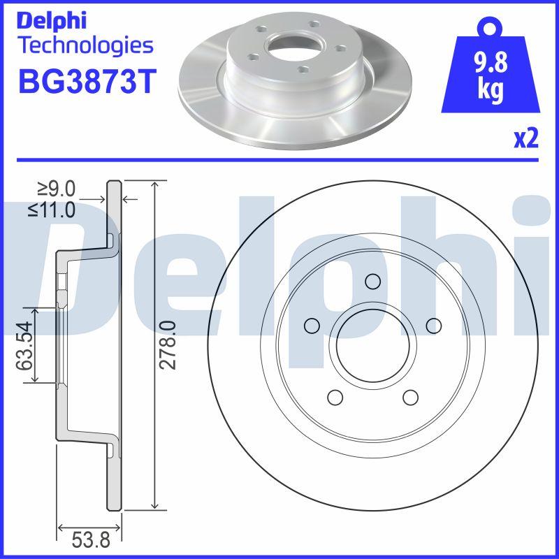 Delphi BG3873T - Bremžu diski autodraugiem.lv